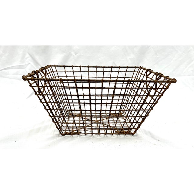 French Vintage Early 1900s French Metal Oyster Basket For Sale - Image 3 of 9