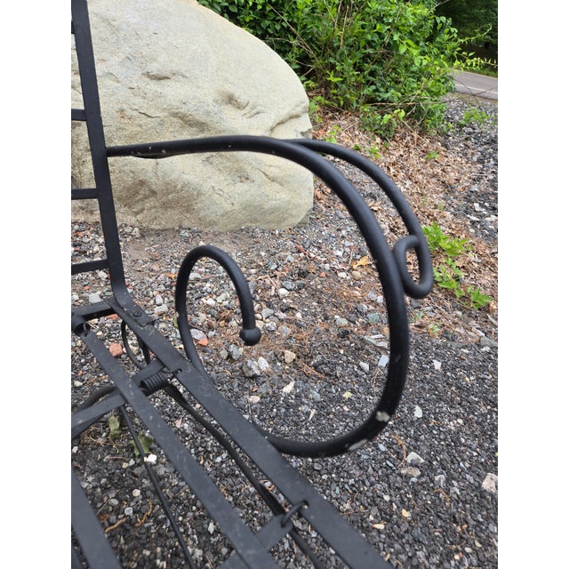 Vintage Wrought Iron Swivel Chair For Sale - Image 4 of 8