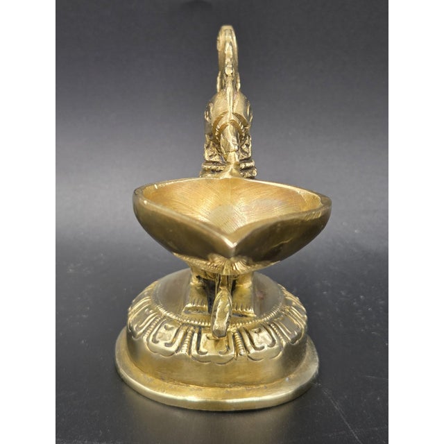 Handcrafted Brass Peacock Oil Lamp-Diya-Deepam For Sale In Philadelphia - Image 6 of 18
