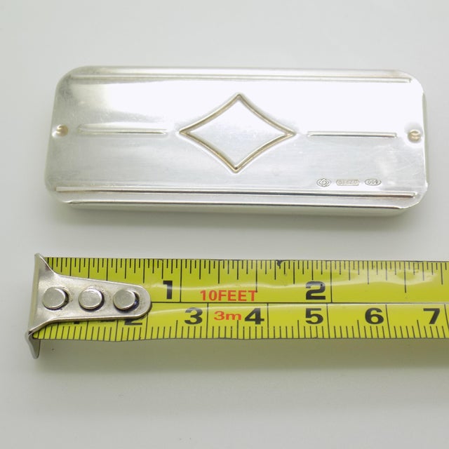 Vintage Italian Genuine Silver 800 Rectangular Pill Box by Greggio, 1970s For Sale - Image 13 of 14