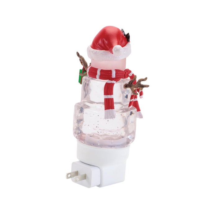 Kenneth Ludwig Chicago Snowman with Present Snow Globe Night Light 7"H For Sale - Image 4 of 4