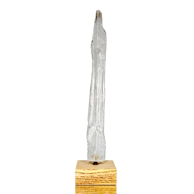 Bengt Edenfalk for Skruf Modernist Swedish Glass Ice Sculpture, Signed Scandinavian Design For Sale - Image 4 of 8