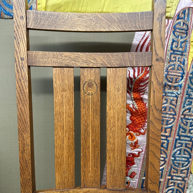 Stickley Harvey Ellis Oak Wood Side Chair For Sale In San Francisco - Image 6 of 12