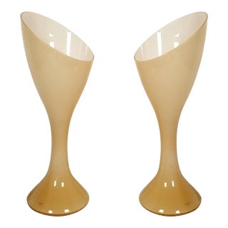 1980 Mid Century Murano Glass Lamps by Vistosi - A Pair For Sale