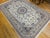 Ivory Vintage Exceptionally Fine Persian Nain Habibian Area Rug, Hand-Knotted Wool & Silk, Floral Pattern, 7x10, Ivory & Blue For Sale - Image 8 of 16
