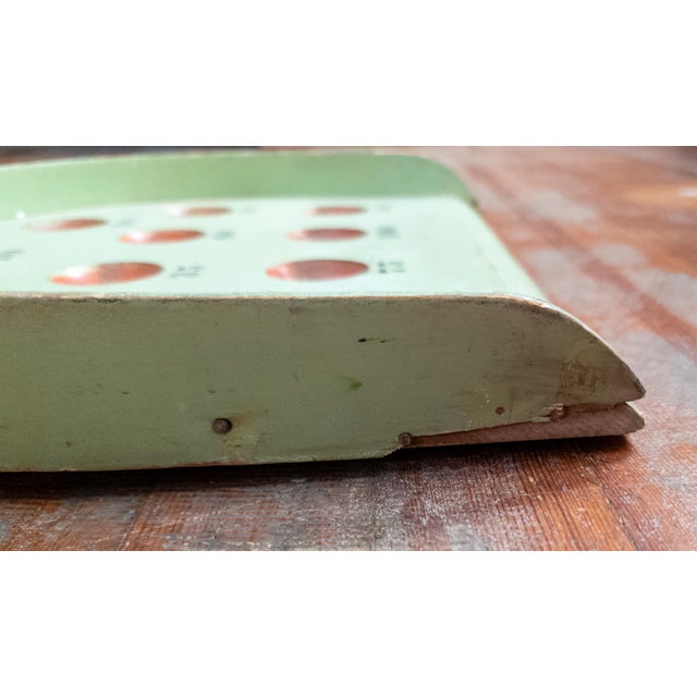 20th Century Primitive Folk Art Skee Ball Gameboard in Pistachio Green For Sale - Image 10 of 11