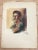 Frank Edward Zuccarelli, watercolor on paper painting of a young man smoking a cigarette. Dated 6/28/43. Image size...