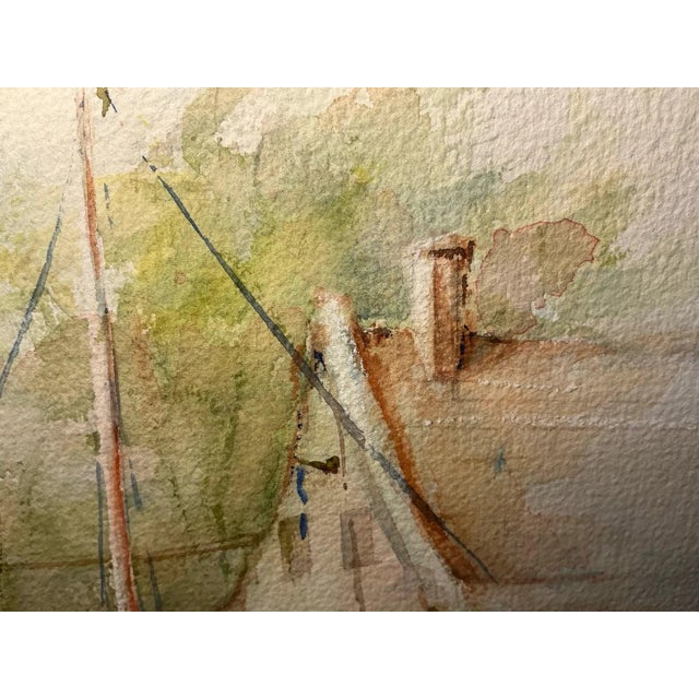 Matthew M. Mack "City Dock" Annapolis Harbor Original Watercolor, Signed 1982, Framed For Sale - Image 4 of 9