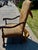 Late 19th Century Victorian Carved Wood Distressed Needlepoint Armchair Tall Back Throne Chair For Sale - Image 4 of 12