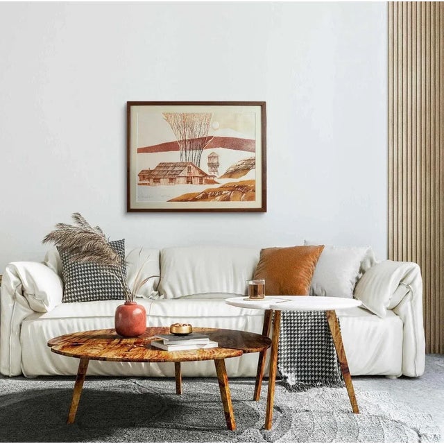 This is signed original intaglio print by deceased artist Martin Tobias. The print is made by the Artist painting on the...