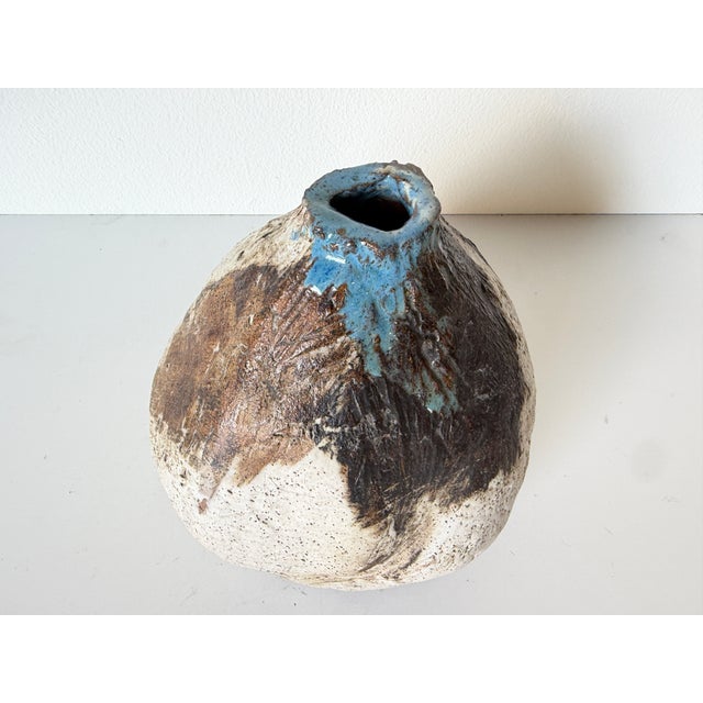 Vintage Organic Studio Art Pottery Ceramic Vase For Sale - Image 9 of 13