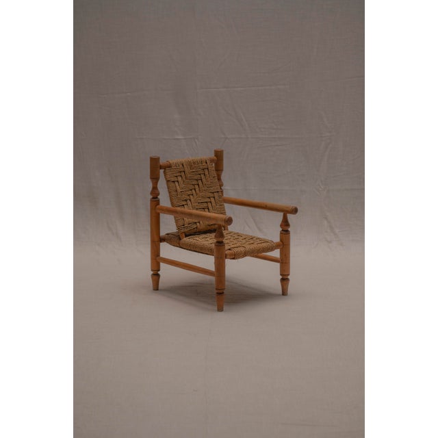 Brown Vintage French Armchair by Adrien Audoux & Frida Minet, 1950s For Sale - Image 8 of 14