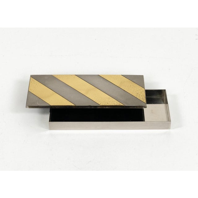 Mid-Century Modern Decorative Box in Steel and Brass and Acrylic by Noel BC, Italy, 1970s For Sale - Image 10 of 18