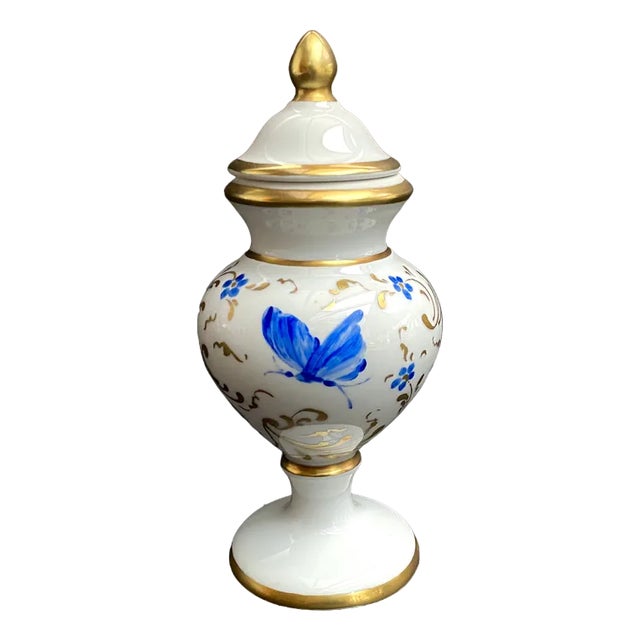 Vintage Porcelain Vase Miniature with Lid, France, 1960s For Sale