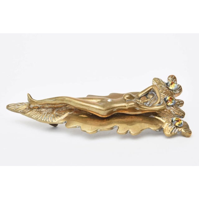 Signed Italian Sculptural Studio Bronze and Boris Aurelius Glass Stones Belt Buckle, 1960's For Sale In Miami - Image 6 of 8