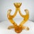 1970s Sculptural Design Modern Amber Single Candle Holder Signed For Sale - Image 10 of 10