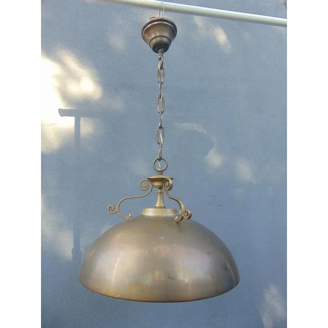 Brown Art Deco Brass Ceiling Lamp For Sale - Image 8 of 8