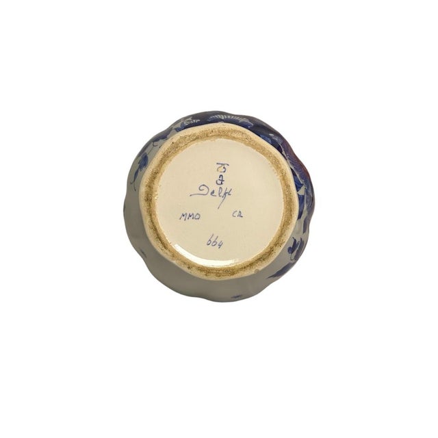 Vintage Hand-Painted Delft Blue Lidded Vase by Royal Delft, 1972 For Sale - Image 9 of 10