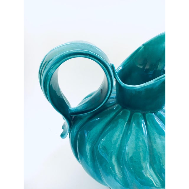 Teal Midcentury Modern Studio Art Pottery Duck Spout Decanter by Alexandre, 1950s For Sale - Image 8 of 11