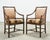 Set of Four McGuire Rattan Target Upholstered Dining Armchairs For Sale In Sacramento - Image 6 of 18