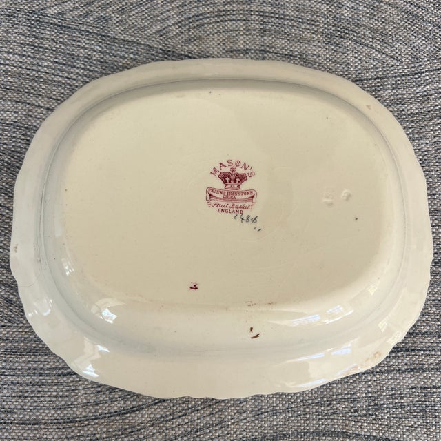 Early 20th Century Antique English Masons Antique Fruit Basket Serving Bowl For Sale - Image 5 of 5