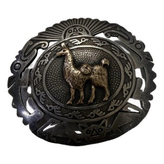 Vintage 18k Yellow Gold /Sterling Camel Llama Brooch Pin Pendant For Sale