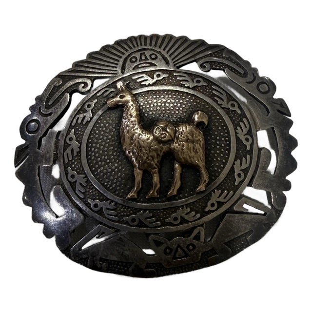 Vintage 18k Yellow Gold /Sterling Camel Llama Brooch Pin Pendant For Sale