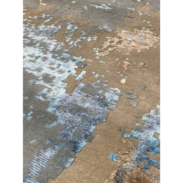 1990s Handwoven Modern Abstract Area Rug 9x12 For Sale - Image 12 of 12