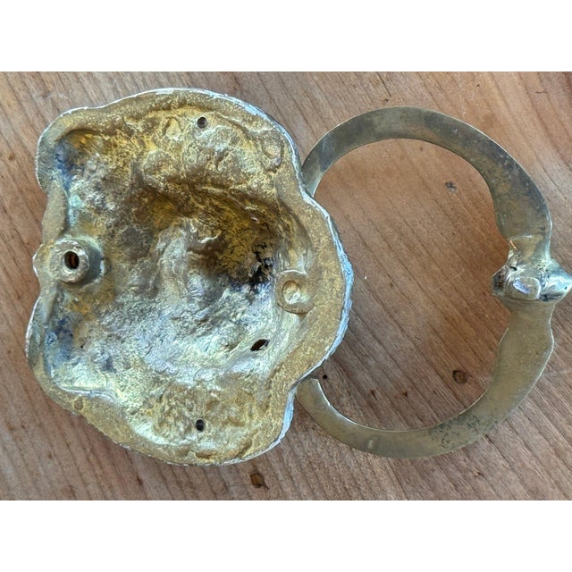 Metal English Brass Lion Door Knocker For Sale - Image 7 of 7