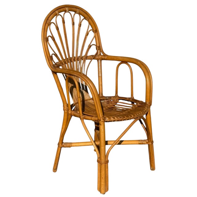 Wood Vintage Rattan Chairs, 1980s, Set of 3 For Sale - Image 7 of 11