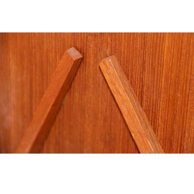 Brown Mid Century Uno and Osten Kristiansson Teak Table Mirror Luxus Sweden For Sale - Image 8 of 12