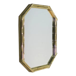Metal and Imitating Bamboo Mirror, 1970s For Sale