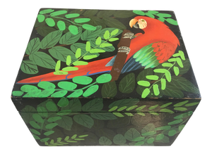 Vintage Hand Painted Parrot Box