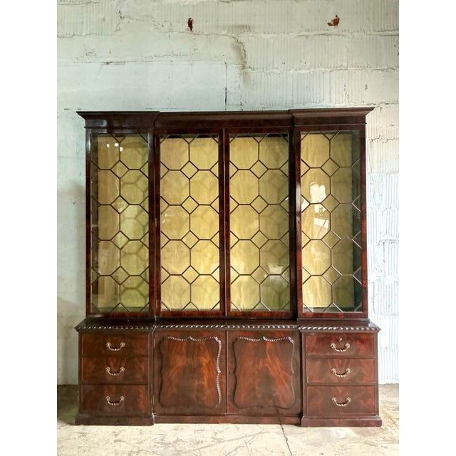 Vintage Regency George III Mahogany Breakfront For Sale - Image 9 of 12