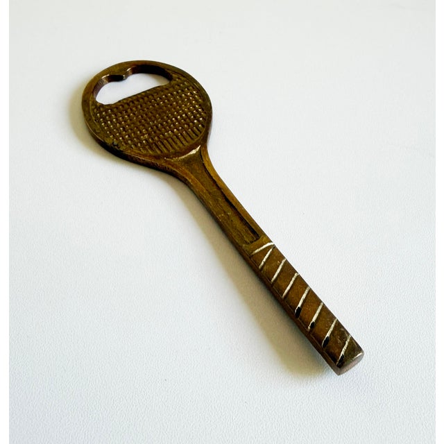 Mid 20th Century Vintage Brass Tennis Racket Bottle Opener For Sale - Image 5 of 6