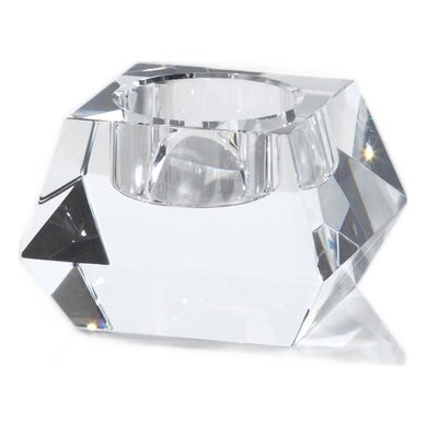 Davi Clear Crystal Tealight Candle Holders, Set of 2 For Sale