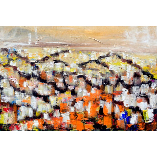Mid Century Modern Abstract Landscape - San Francisco Hills in the Fog Beautiful mid-century modern abstract landscape...