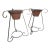 Antique French Wrought Iron & Copper Pots Patinated Jardinières Planters-Pair For Sale