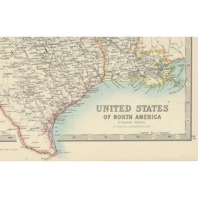 Black Map of United States Central Sheet 1903 Railroads, States, and Topography For Sale - Image 8 of 10