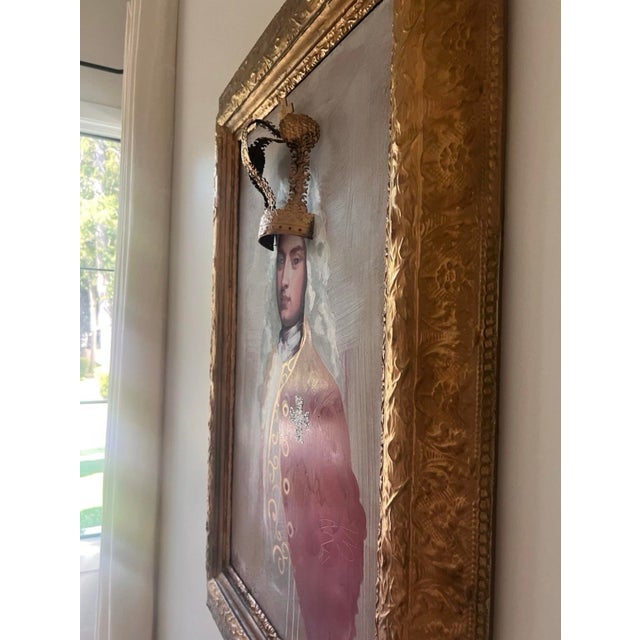 Red Louis St. Lewis "George" Large Original Mixed Media 3d Crown Assemblage Signed For Sale - Image 8 of 11