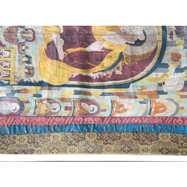Late 19th Century Thangka with the Portrait of a Tibetan Monk For Sale - Image 4 of 11
