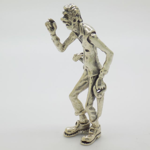 Vintage Italian Handyman Figurine in Silver 800, 1970s For Sale - Image 3 of 16