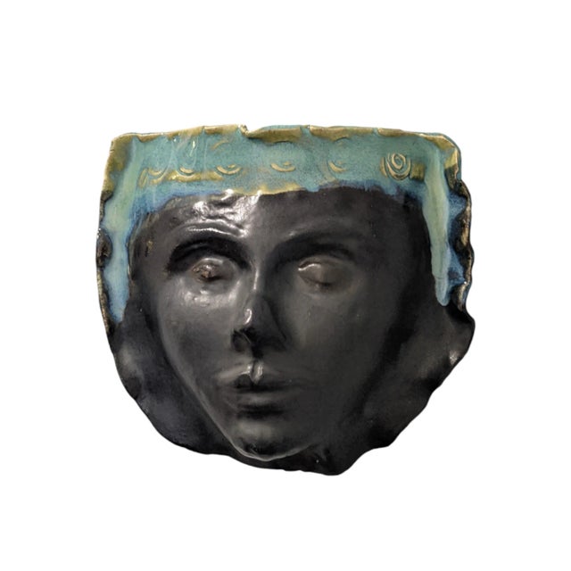 Contemporary Vintage Original Abstract Face Pottery Sculptural Wall Art For Sale - Image 3 of 12