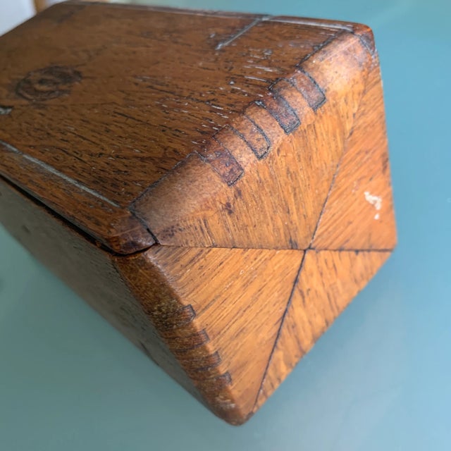 Vintage Singer Tiger Oak Folding Wooden Puzzle Box For Sale - Image 4 of 8