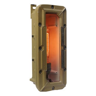 Vintage French Industrial Beige Cast Aluminium Wall Sconce from Mapelec For Sale