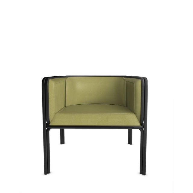 Collector az1 armchair designed by francesco zonca in leather and black metal introducing the az1 armchair – a marriage of...