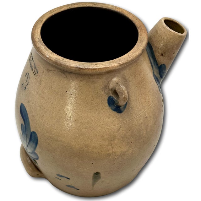 A Truly Outstanding Example of Authentic Antique American Country Primitive Stoneware Pancake Batter Jug. Circa Mid 19th...