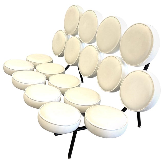 George Nelson for Herman Miller Marshmallow Sofa in White Leather For Sale - Image 10 of 18