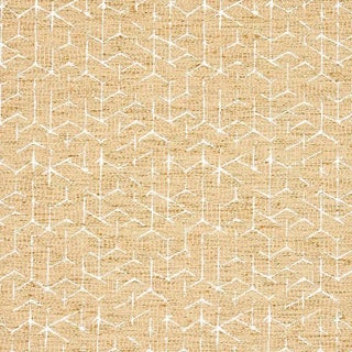 Schumacher Coleridge Jacquard Fabric in Camel For Sale