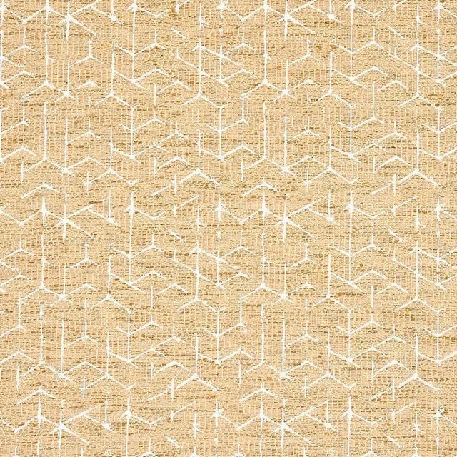 Schumacher Coleridge Jacquard Fabric in Camel For Sale
